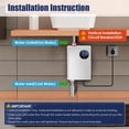 thumbnail image 3 of Imountek 3000W Electric Tankless Water Heater, Instant Hot Water Heater with Digital Display for Kitchen & Bathroom Sink, RV Use, White, 3 of 11
