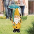 thumbnail image 1 of Estatuilla de jardín de resina-Gnomo de Navidad con impermeable amarillo con luces LED solares, decoración festiva al aire libre para Patio césped Soledad estatua de gnomo, 1 of 8