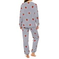 thumbnail image 4 of MVRLSH Pajamas For Women Set Cute Strawberry Print Winter Coral Fleece Pajama Set Thick Warm 2 Piece Flannel Loungewear Cozy Blue M-Xxl, 4 of 9