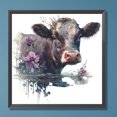 thumbnail image 3 of Pintura de diamante 5D DIY, kit de vaca con taladro redondo completo, decoración del hogar, artesanía, 30x30cm, 3 of 9