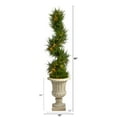 thumbnail image 2 of Nearly Natural 5ft. Spiral Cypress Artificial Tree in Sand Finished Urn with 80 Clear LED Lights UV Resistant (Indoor/Outdoor), 2 of 7