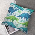 thumbnail image 3 of Crocodile Throw Pillow Cushion Cover, Cartoon Crocodiles Pattern Colorful Silhouette of Wildlife Animals, Decorative Square Accent Pillow Case, , Multicolor, 3 of 7