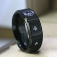 thumbnail image 7 of Matte Black Gold Plated 8mm AAA CZ Titanium Steel Mens Ring Men Wedding Band Man Ring, 7 of 7