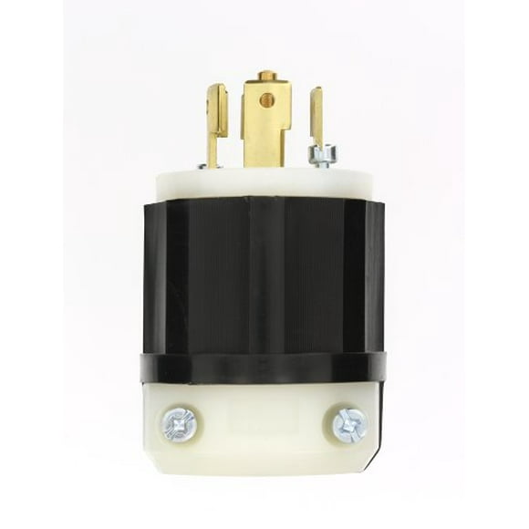 Leviton 2811 30 Amp, 120/208 Volt 3PY, NEMA L21-30P, 4P, 5W, Locking Plug, Industrial Grade, Grounding - Black-White