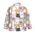 thumbnail image 6 of Xoenoiee Funny Cat Print Oversized Sweatshirt for Girls Half Zip Pullover Drop Shoulder Trendy Y2K Casual Fall Outfits Soft Fleece Top for Teens, 13-14 Years, 6 of 7