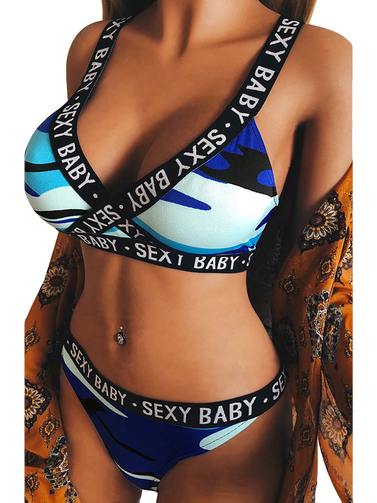 Women S Bra Set Sexy Sports Underwear Girl Sexi Bandage Corset Letter Push  Up Bra Lingerie Babydolls Bikini Set
