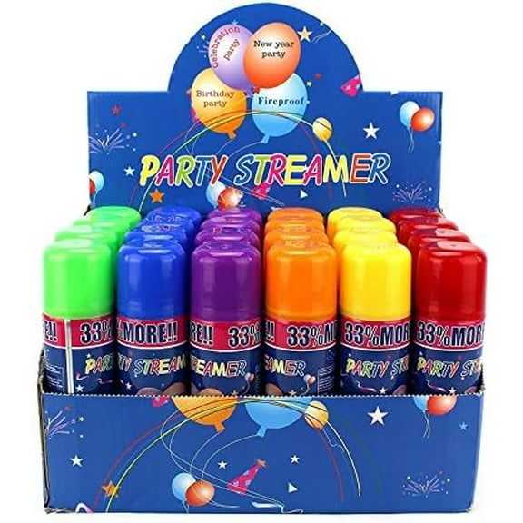 24 Pack of Party Streamer Spray String in a Can Children's Kid's Party Supplies, Perfect for Parties/Events$$Electronics Accessories
