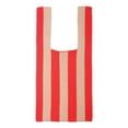 thumbnail image 4 of facefd Stripe Pattern Lady Shoulder Bag Hand Bag Women Totes Red Khaki, 4 of 8