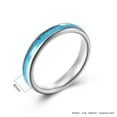 thumbnail image 2 of PAMTIER Men's 4mm Tungsten Steel Classic Dome Thin Stackable Synthetic Turquoise Gemstone Inlay Pinky Ring Wedding Band Matching Set Silver Size 5, 2 of 7