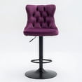 thumbnail image 2 of Dining Chairs Swivel Velvet Barstools Adjusatble Seat Height from 25-33 Inch,17.7inch base, Modern Upholstered Bar Stools with Backs Comfortable Tufted for Home Pub and Kitchen Island,Purple,Set of 2, 2 of 21