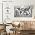 thumbnail image 4 of Elephant Stock Discover The World Bw Map Wall Art - Horizontal Canvas Wall Art - Living Room Wall Decor - Map Canvas - White And Gray Decor - 39" x 26", 4 of 4