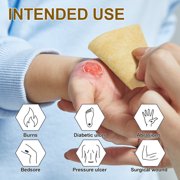 Ceeport Manuka Honey Calcium Alginate Wound Dressing, 2x 2 High Absorbency Medical Grade Manuka Honey Wound Care Bandages Patches for Wounds(Pack of 10)