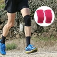 thumbnail image 3 of Unique Bargains 1 Pair Sporting Protective Knee Pad Breathable Flexible Knee Support Brace Sponge Rose Red Size S, 3 of 7