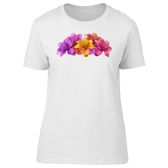 Beautiful Colorful Lily Flowers T-Shirt Women -Image by Shutterstock, Female Large