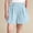 Blue, variant on Girls Kids Pleated Cotton Shorts High Waist with Pockets Adjustable Waist Breathable Summer School Casual Shorts Navy,Size 1-2 T