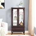 thumbnail image 4 of Lighted glass wine cabinet with adjustable partitions and drawer for versatile storage in living spaces, 4 of 7