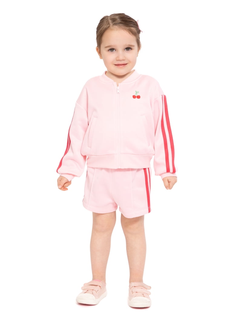 Wonder Nation Toddler Girls Full Zip Athletic Jacket, Sizes 12M-5T