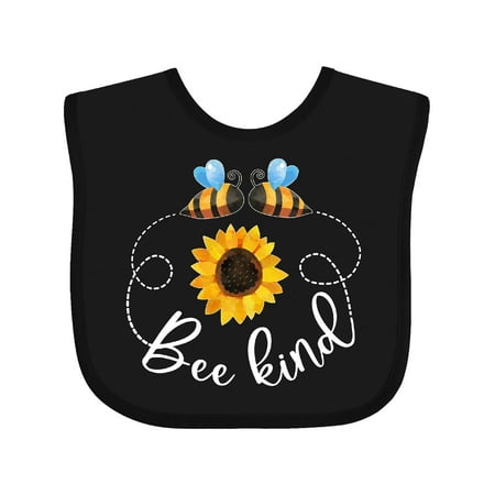 

Inktastic Bee Kind Bees and Sunflower Gift Baby Boy or Baby Girl Bib
