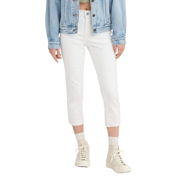 Levi's 311 Womens White Button Mid Rise Shaping Skinny Capri Jeans Size 32