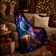 thumbnail image 3 of Cosmic Earth & Planets Nebula Art for Space Fans, Dreamy Celestial Vista Flannel Blanket, Cozy Warm Thanksgiving Gift, Vibrant Home Decor for Living Room and bedroom, 3 of 9