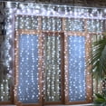 thumbnail image 4 of Guirnalda de luces LED para cortina, de 4 a 30 m, resistente al agua, conectable, con luces parpadeantes, para exteriores, con forma de carámbano, para decoración de aleros, 4 of 5