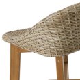 thumbnail image 6 of GDF Studio Beeson Outdoor Wicker and Acacia Wood 30 Inch Barstools, Set of 4, Light Multibrown and Teak, 6 of 11