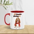 thumbnail image 4 of Happy Thanksgiving Basset Hound with Turkey Pumpkins Autumn Vibes 11oz Accent Two-tone Mug Bassets Dog Breed Lovers Gifts Idea Coffee Tea Cup - 12018, 4 of 5