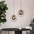 thumbnail image 2 of Mid Century Design, Amber Glass Pendant Light With Polished Brass Finish For Timeless Appeal, 2 of 5