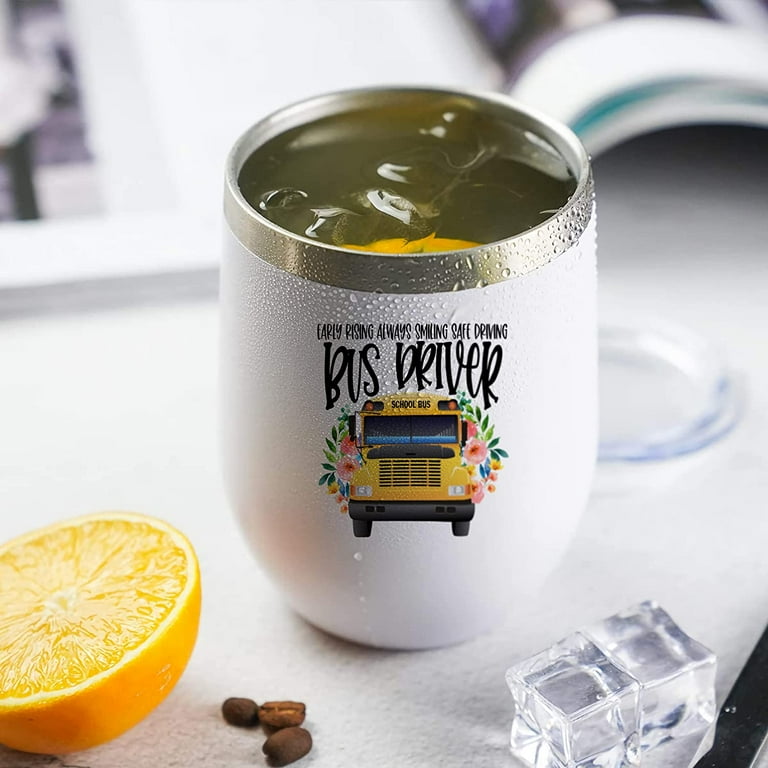 Bus Driver Appreciation Tumbler - Insulated Stainless Steel Cup, Gift For School Bus Drivers, Christmas & Thank You