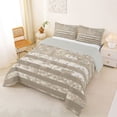 thumbnail image 2 of Manfei Rustic Geometric Stripes Queen Comforter Set,Patriotic Usa Flag Comforter Sets Queen,Beige,Light Gray Reversible,3pcs,1 Comforter and 2 Pillowcases, 2 of 7