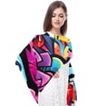 thumbnail image 4 of Graffiti Elegant Chiffon Yarn Silk Scarf for Women - Translucent and Breathable - 180*73 Size - Fashion Accessory for Summer and Spring, 4 of 6