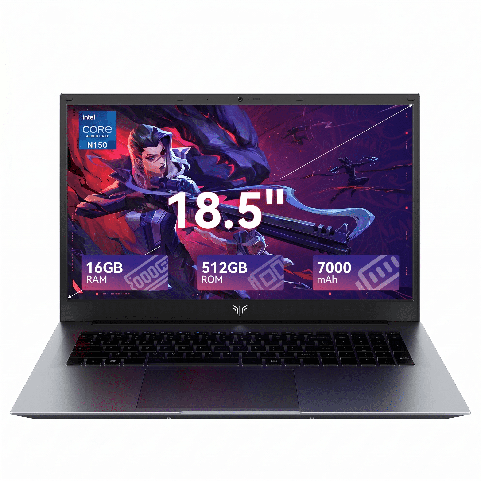 Laptop 18.5" FHD AX18 Laptop Intel Alder Lake N150 16GB DDR4 512GB SSD 18.5" FHD Windows 11 Pro WiFi 5,Gray
