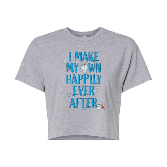 Disney - Happily Ever After Cinderella - Juniors Cropped Cotton Blend T-Shirt