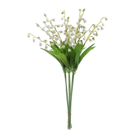HuiXinOu 6-Pack Artificial Lily of the Valley Bouquet, Realistic Fake Flower Bunch, Perfect for Wedding, Home Decor, Wind Chimes and Photography Props
