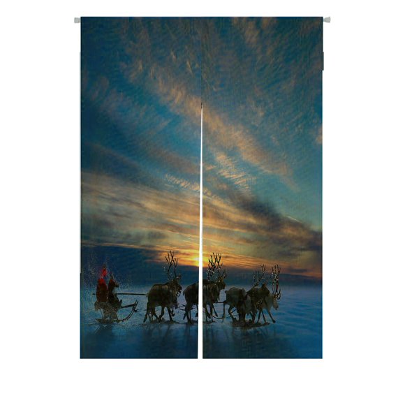Regalos de Papá Noel ABPHQTO Arnés de Reno Cortina Noren Japonesa Blanca 85x120 cm