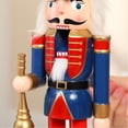thumbnail image 4 of Soldado de Navidad de madera Cascanueces, traje rojo, trompeta, tambor y lanza., 4 of 7