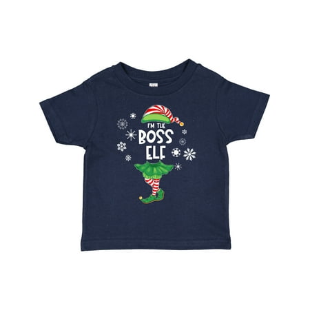 

Inktastic Funny Christmas I m the Boss Elf with Shoes and Hat Gift Toddler Boy or Toddler Girl T-Shirt