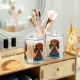 thumbnail image 3 of Yayeee 4 Pack Qtip Holder Bathroom Cotton Swab Canister with Lid Clear Dispenser Set, Cute Dog Artist, 3 of 6