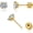Gold+Clear CZ - 4mm, variant on Hypoallergenic Threadless Flat Back Earrings,1 Pairs Cartilage Stud for Women Men Titanium Post 20G None Screw Easy Push in Gold Black Silver Stainless Steel Flatback with CZ 3-8mm(3mm)[z9306]