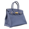thumbnail image 2 of Pre-Owned Hermes Birkin 30 Togo Blue Brighton Handbag, C Stamp, Women's, 2 of 9