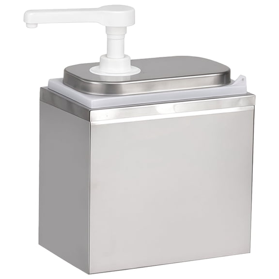 2L Sauce Pump Dispenser,Stainless Steel Adjustable Condiment Pump,Metal and PP Construction,Ideal for Syrup,Honey,and Sauces