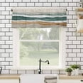 thumbnail image 4 of Abstract Wave Valances for Windows Lines Green White Brown Ombre Modern Art Rod Pocket Curtain Valance Window Treatment Short Curtains for Kitchen Living Room, 42"x12", 4 of 5