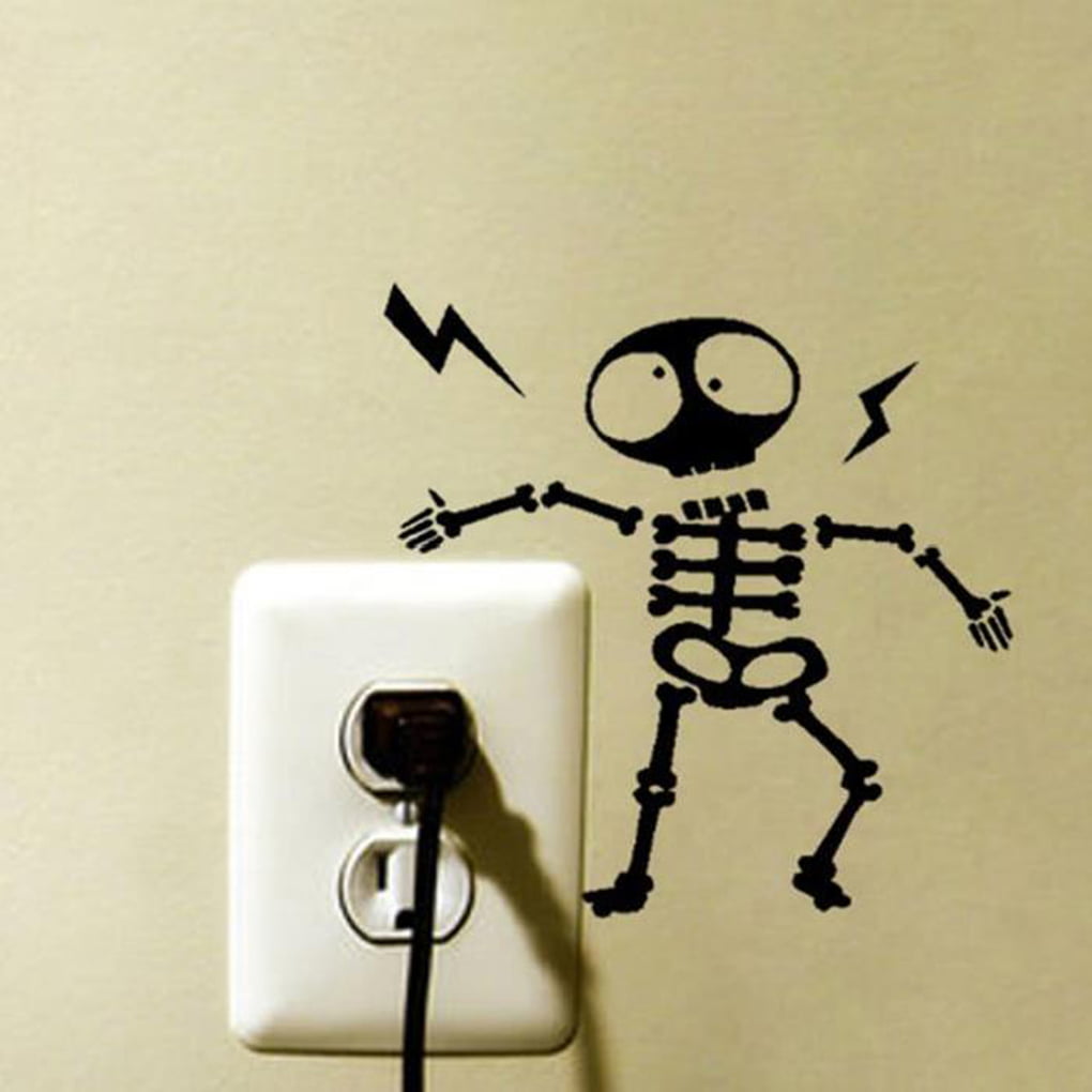 Wall Switch Sticker Home Decoration Individuality Skeleton Wall Sticker Decal 