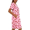 thumbnail image 6 of Jamicy Sleep Dress for Women Zipper Robes Short Sleevele Bathrobes Lightweight Knee Length Housecoat with Pockets Nightgown Soft Pajama Dress, 6 of 6