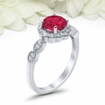 thumbnail image 4 of HeartsAndYou 2ct Natural Ruby Diamond Engage Ring Stylish Halo Art Deco 14k SOLID White Gold, 4 of 9