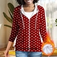 thumbnail image 7 of Trikvn Women's Polka Dot Zip Up Hoodies Long Sleeve Lightweight Sweatshirts Classic Printed Full Zip Jacket with Pockets and Drawstring Casual Outerwear for Fall Fashion, 7 of 7