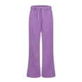 thumbnail image 5 of Cyglowse Women's Wide Waistband Sweatpants 2025 Trendy Baggy High Waisted Casual Trousers Flare Leg Pant Purple S, 5 of 8
