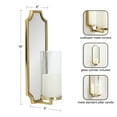 thumbnail image 3 of Kate and Laurel Ciel Glam Mirrored Wall Sconce, 6 x 5 x 16, Gold, Modern Scalloped Candle Holder with Removable Glass Cylinder and Mirror for Bathroom or Bedroom Wall Decor, 3 of 9
