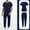 Navy, variant on Multi-Pocket Scrub Set, Unisex Short Sleeve Uniform with Tool Pockets, Practical for Carrying Gear in Healthcare, Lab, or Dental Offices Black XL
