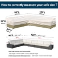 thumbnail image 5 of 90"x120"Outdoor Sectional Cover- Patio Furniture Covers Waterproof Rip-Stop Anti-UV 600D Heavy Duty Outdoor Couch Cover with 3 Air Vent Sofa Cover (L-Shaped-Left facing-90''X120''),Light Green, 5 of 7
